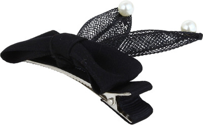 

Fayon Black Bunny With Pearl Hair Pin(Black)