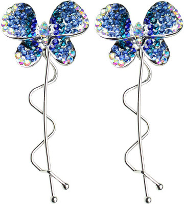 

Glitters Online Pink Colour American Diamond Hair Pin(Blue)