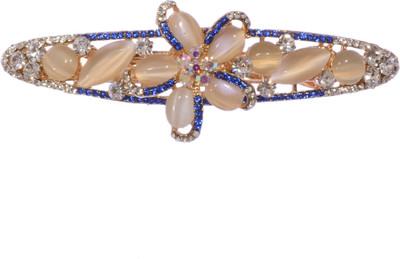 

Mansiyaorange party Wedding casual wear fancy Golden pin accessories Hair Clip(Blue)