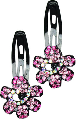 

Glitters Online Glitters Pink Colour American Diamond Hair Clip(Pink)