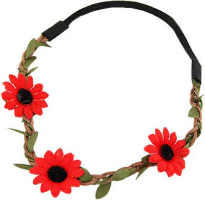 

Young & Forever Claret Red Floral Crown Head Band(Red)