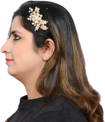 

Mansiyaorange Latest Floral Funky Flexible Foldable Tiarra Hair Pin Hair Accessory Set(Gold)