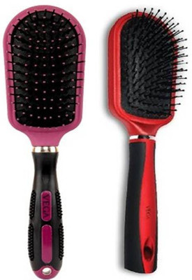 

VEGA Hair Brush E3-CB & Premium Collection Flat Brush E6-CB (Pack Of 2)