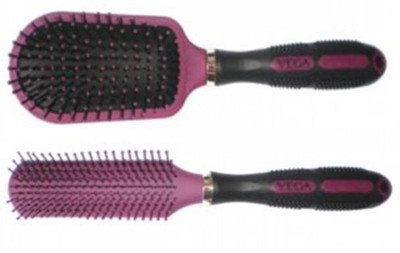 VEGA Flat Brush E6-FB & Cushioned Brush E6-CB (Pack of 2 )