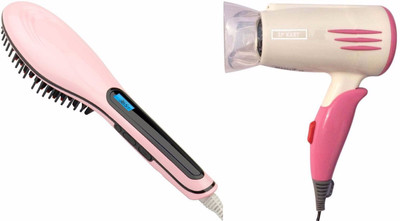 3P Kart Combo Kit of Ceramic Brush Straightener and Dryer