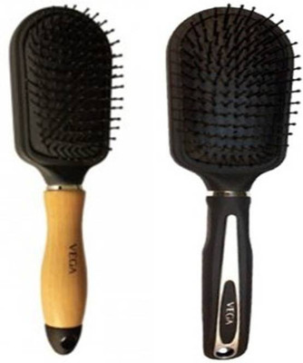 

Vega Cushioned Brush H3-CB & Flat Brush E7-FB (Pack OF 2)