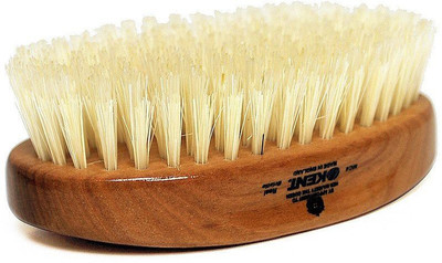 

Kent Mc4 Oval Cherrywood Travel Size White Pure Bristle Luxury Military Brush