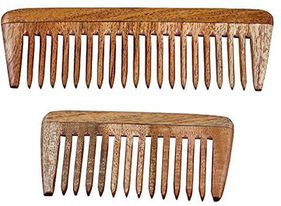 

RoyaltyRoute Natural Neem Wood Comb, Set of 2 for Hair Care