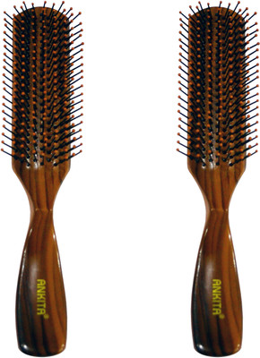 

Ankita A-3 Shell Hair Brush 2 Pc Wooden cofee