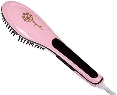 

Eqoba Hair Straightener Detangling Hair Brush Hair Straightening Irons Ceramic Aniti-Scald Comb LCD Display Pink