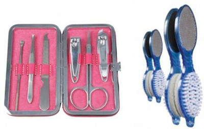 Vega Set of 6 Manicure Tools MS-06 & Foot Scrubber 4 in 1 PD-02 (Pack of 2) available at flipkart for Rs.539