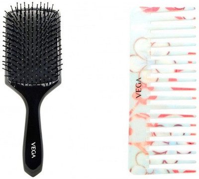 

VEGA Paddle Brush & Lilac Shampoo Comb