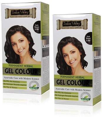 

Indus Valley Permanent Herbal Hair Colour Dark Brown 3.0 Kit Set of 2 Hair Color(NA)