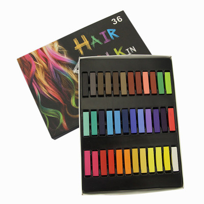 

Looks United 36 Colors Non-toxic Temporary Square Hair Dye WashableChalk H Hair Color(Multi)