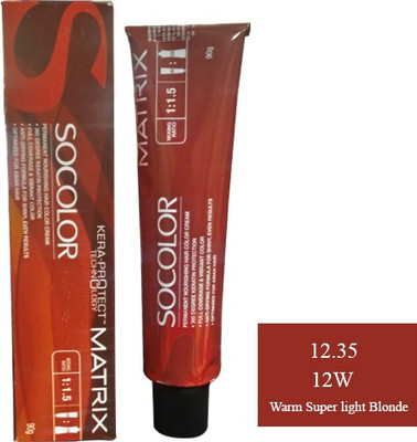 

Matrix Socolor Permanent Cream Hair Color(12.35 Warm Super Light Blonde)