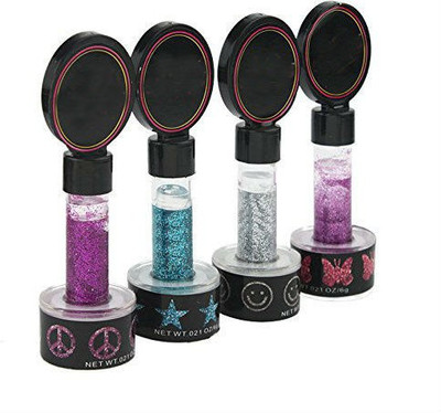 

Shrih 4 Stamps Hearts & Stars Just Press & Dazzle Glitter Hair Color(Multicolor)