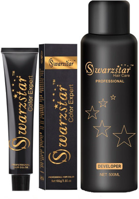 

Swarzstar Professional Combo Pack ( Dark Brown-3.0 + Devloper 6% (20 volume)) Hair Color(Dark Brown)