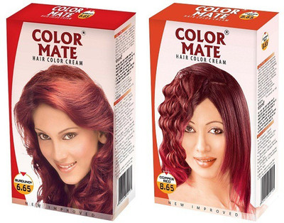 

Color Mate Cream Hair Color(Burgundy + Copper Red)