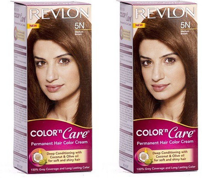 

Revlon Color N Care Permanent Cream Medium Brown 5n - Pack Of 2 Hair Color(Medium Brown)
