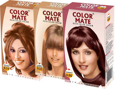 

Color Mate Golden copper, light blonde, Mahogany Hair Color(MultiColor)
