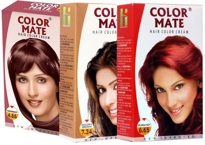 

Color Mate Mahogany, golden brown, burgundy Hair Color(MultiColor)