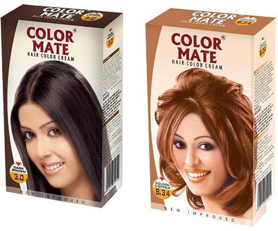 

Color Mate Cream Hair Color(Dark Brown + Golden Copper)