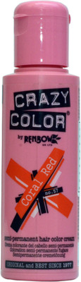 

Crazy Color Semi-Permanent Hair Color(Coral Red)