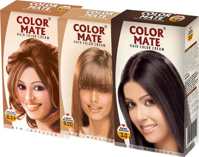 

Color Mate Golden copper, loght blonde, Dark brown Hair Color(MultiColor)
