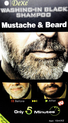 

Dexe Washing In Black Moustache & Beard Shampoo For Men (8 Pouches) 120ml Hair Color(Black)