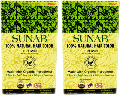 

Sunab Certified Organic And 100% Natural Brown (Twin Pack) Hair Color(Brown)