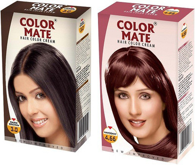 

Color Mate Cream Hair Color(Dark Brown + Mahogany)