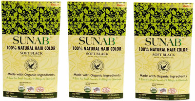 

Sunab Certified Organic & 100% Natural Hair Color(Soft Black)