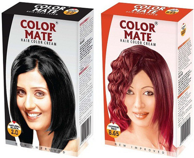 

Color Mate Cream Hair Color(Natural Black + Copper Red)