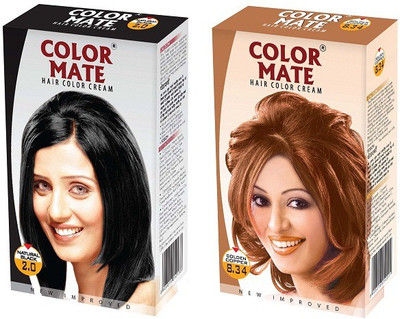 

Color Mate Cream Hair Color(Natural Black + Golden Copper)