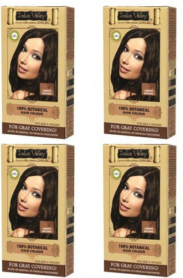 

Indus Valley Organic Botanical Hair Colour Brown One Time Use Set of 4 Hair Color(NA)