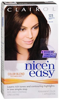 

Clairol Nice 'n Easy 2.5 123 Natural Soft Black 1 Kit Hair Color(Multicolor)