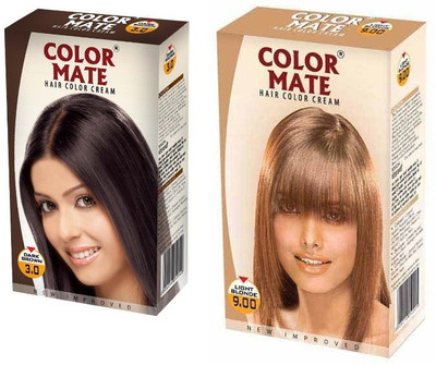 

Color Mate Cream Hair Color(Dark Brown + Light Blonde)