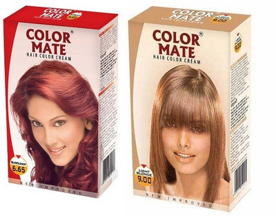 

Color Mate Cream Hair Color(Burgundy + Light Blonde)