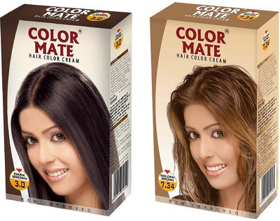 

Color Mate Cream Hair Color(Dark Brown, Golden Brown)