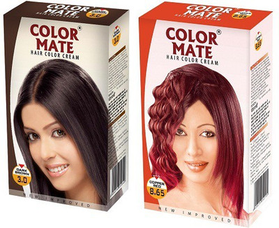 

Color Mate Cream Hair Color(Dark Brown + Copper Red)
