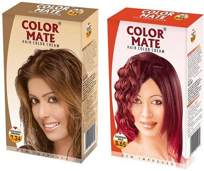 

Color Mate Cream Hair Color(Golden Brown + Copper Red)