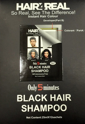 

Hair4Real Ammonia Free Natural Dye Shampoo Hair Color(Black)