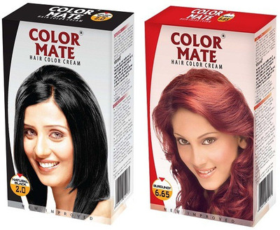 

Color Mate Cream Hair Color(Natural Black + Burgundy)
