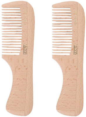 

Roots Wooden Fine Teeth Comb with Handle for Short Hair - Pack of 2