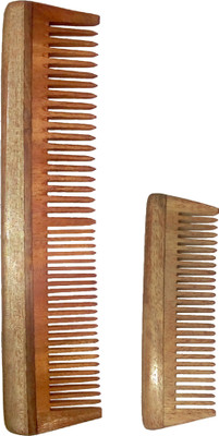 

Ginni Marketing Combo of 2 Neem Wood Combs (regular-7.5" and baby/small-4" )