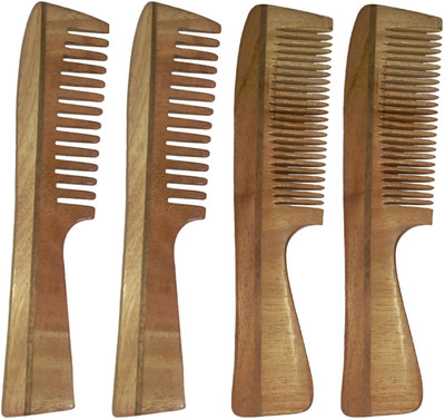 

Ginni Marketing Combo of 4 Neem Wood Combs ( medium and baby detangler)