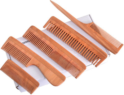 

Uncommon Stuffs Gift Set of 5 Hair Combs Made of Neem Wood