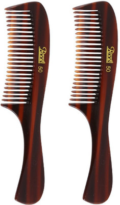 Roots Brown Pocket Comb with Handle - Pack of 2