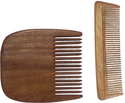 

Ginni Marketing Combo of 2 Ginni Beard and 5inches Neem wood baby combs.