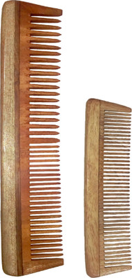 

Ginni Marketing Combo of 2 Neem Wood Combs (regular-7.5" and baby/small-5" )